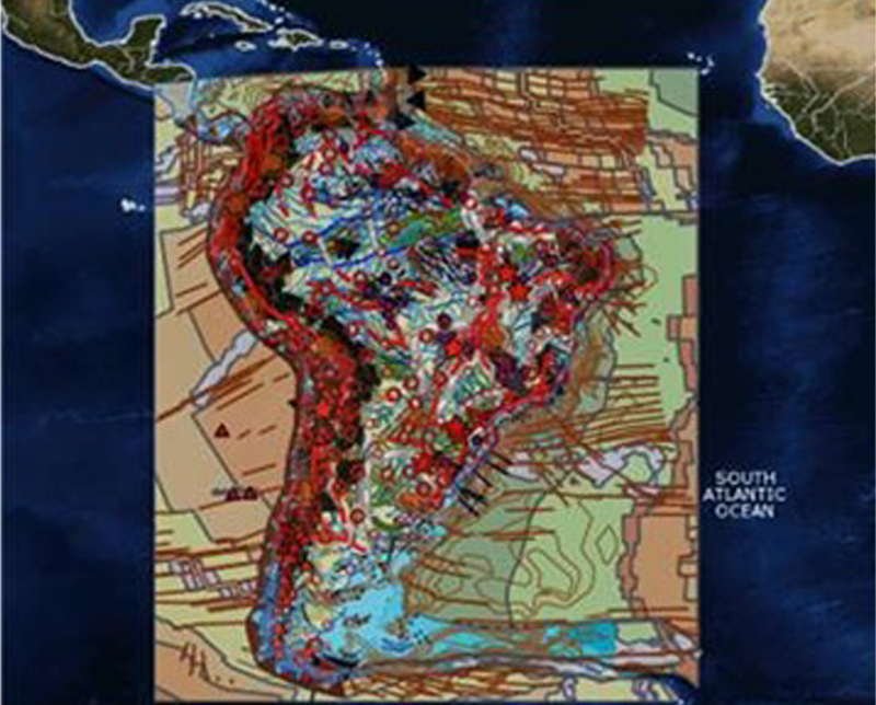 SGB-CPRM DISPONIBILIZA MAPA TECTÔNICO DA AMÉRICA DO SUL