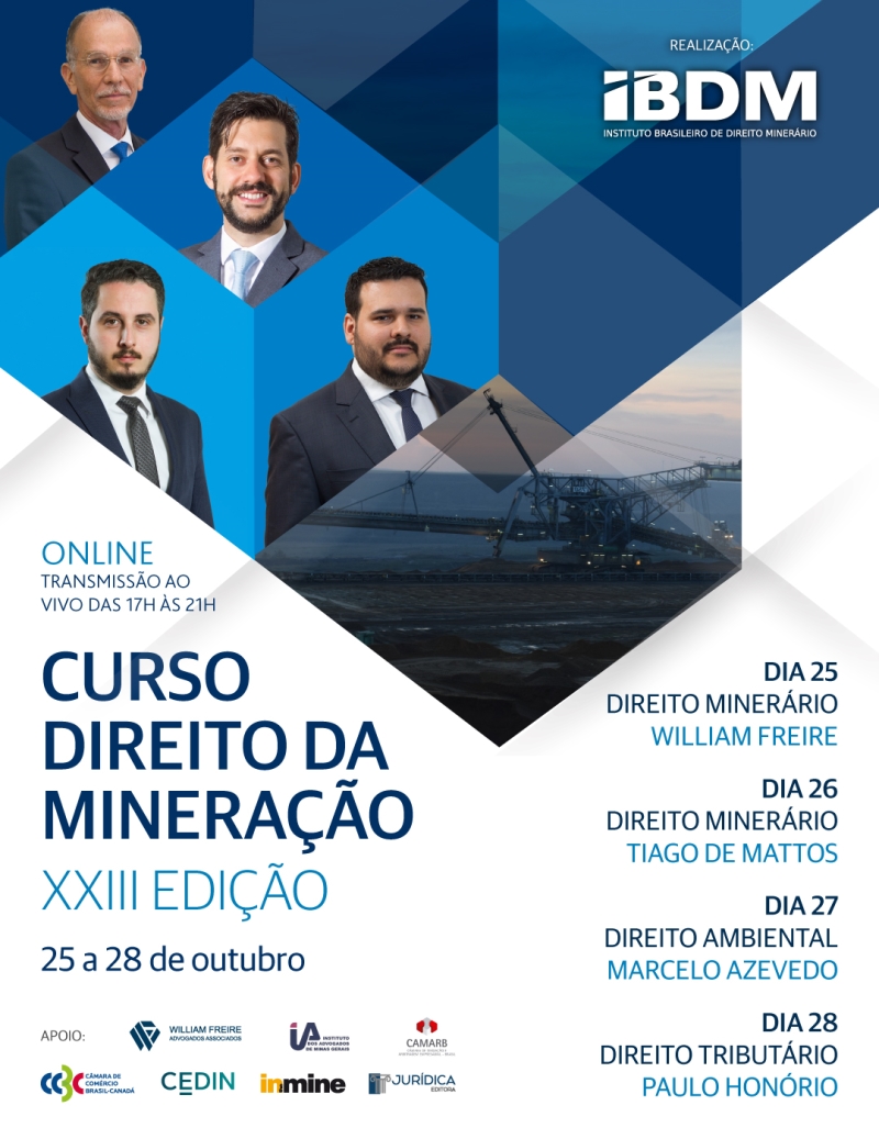 IBDM ABRE INSCRIÇÕES PARA CURSO DE DIREITO DA MINERAÇÃO