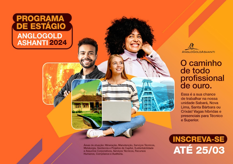 ANGLOGOLD ASHANTI ABRE PROGRAMA DE ESTÁGIO