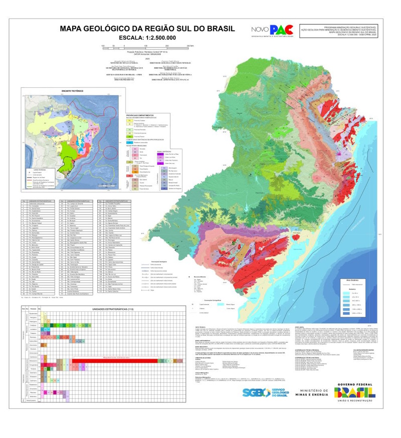 SGB LANÇA NOVO MAPA GEOLÓGICO DA REGIÃO SUL