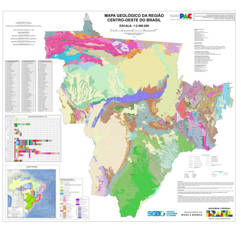 LANÇADO O MAPA GEOLÓGICO DA REGIÃO CENTRO-OESTE