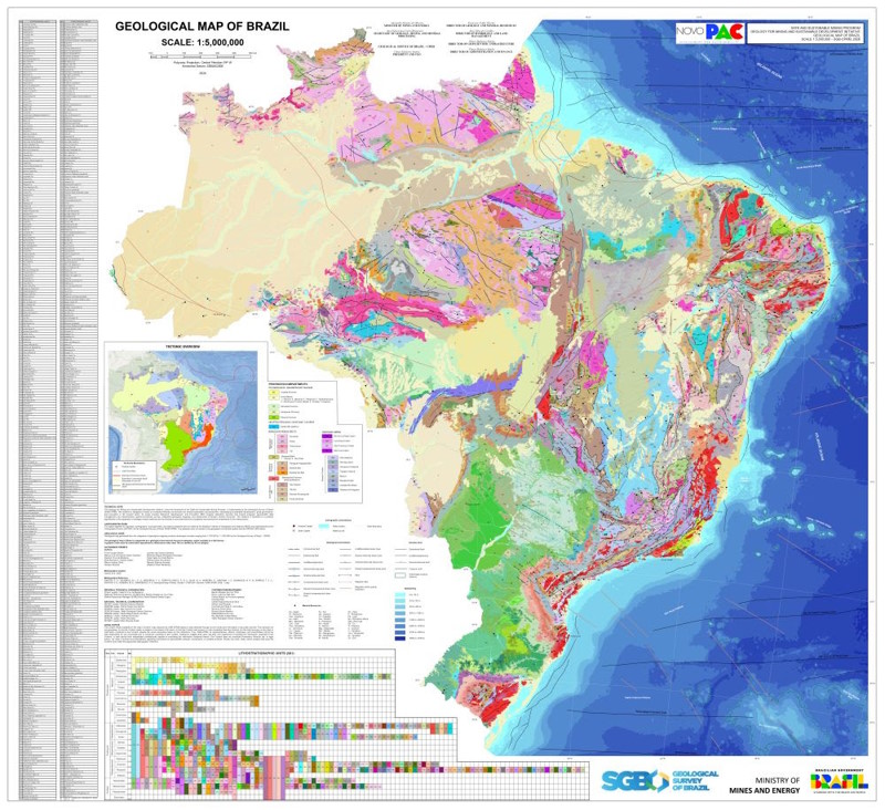 SGB LANÇA MAPA GEOLÓGICO DO BRASIL EM INGLÊS
