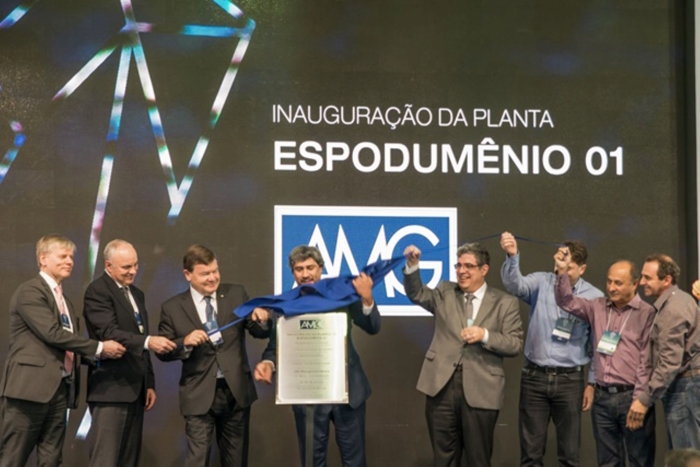 Inauguração da Fase I do Projeto Lítio em 2018 pelo CEO Fabiano Costa e executivos da AMG - Fabrício Guedes