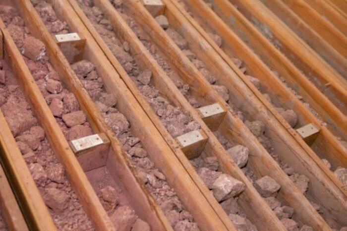 Amostras de minerais coletados na mineradora