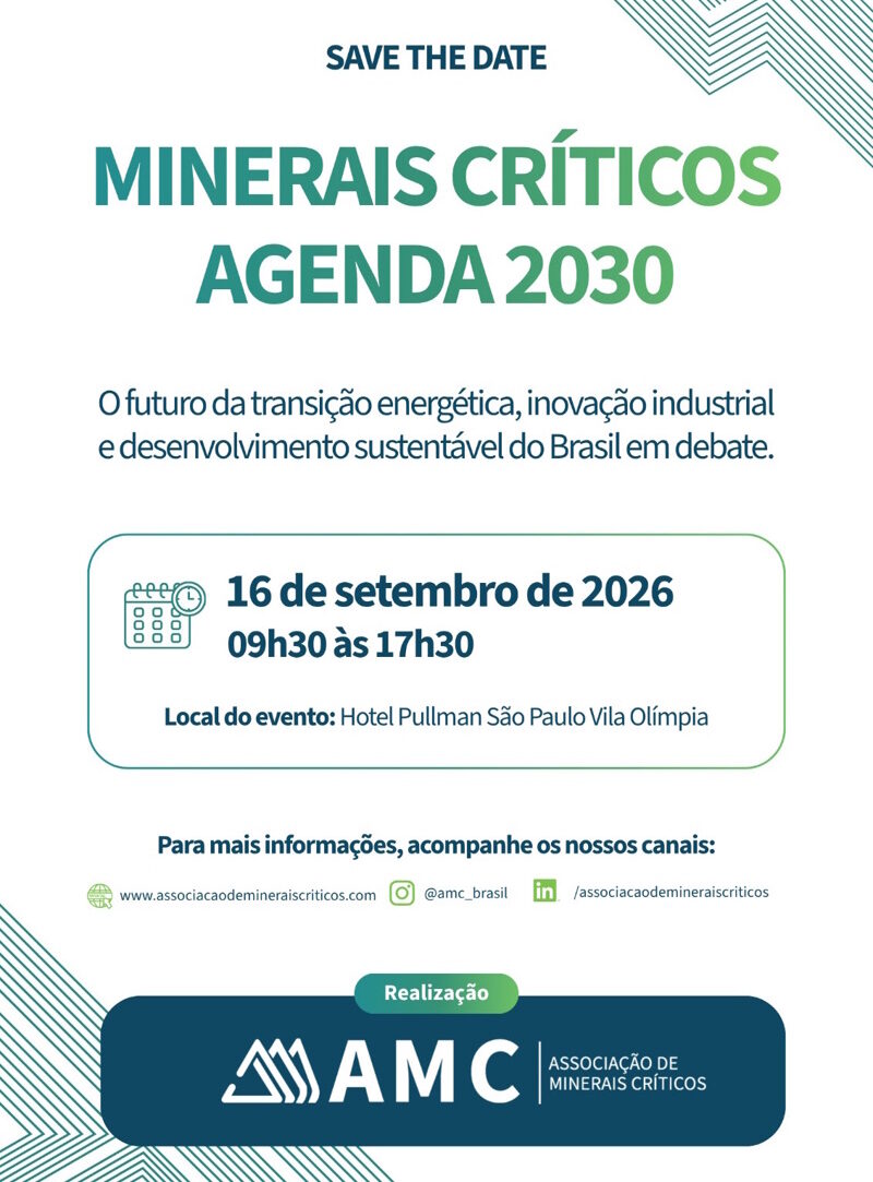AMC PROMOVERÁ ENCONTRO PARA DISCUSSÃO DE MINERAIS CRÍTICOS